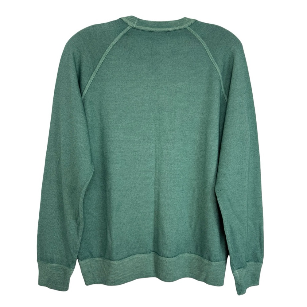 SOLD Filippo De Laurentiis Merino Raglan Crewneck Medium Green Made In Italy - Picture 2 of 6